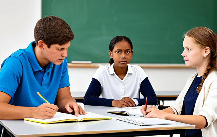 교육적 효과성을 위한 콘텐츠 설계 - Psychology of Learning**
"A brightly lit classroom with diverse students engaged in a lesson, noteb...